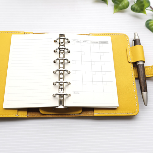 自分らしさを彩る～ ✻ ミニ6 ✻ 牛革 ベルト式 ミニ6穴システム手帳