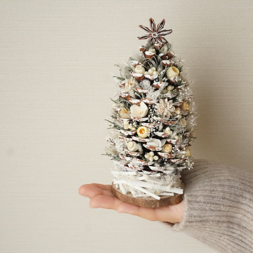 ホワイトツリー 松ぼっくりツリー クリスマス 2024 ドライフラワー