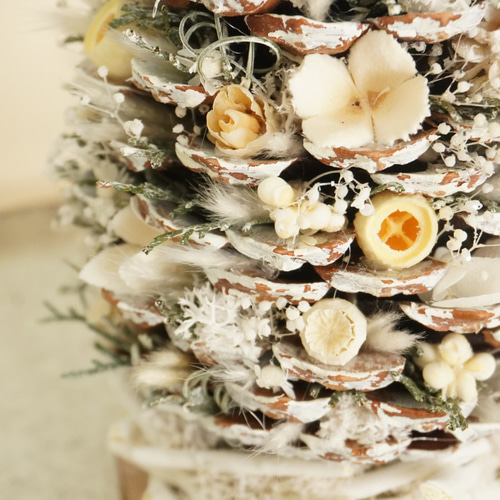 ホワイトツリー 松ぼっくりツリー クリスマス 2024 ドライフラワー