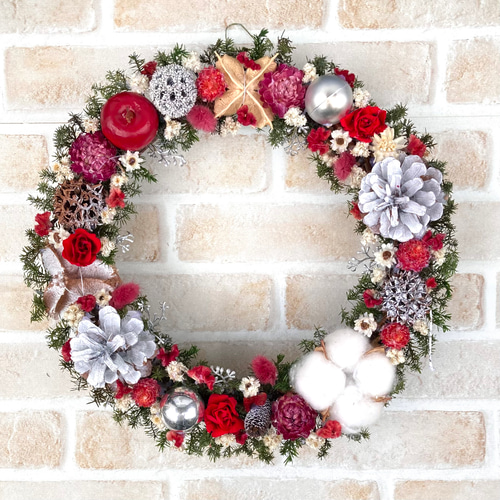 maimai　クリスマスリース　オーダーページ 早割クリスマスリース2024☆cretama大きめXmasリース ドライフラワー