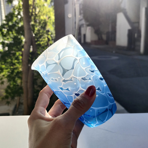 受注制作】minamo小魚 徳利とぐい呑みセット サンドブラスト 酒器