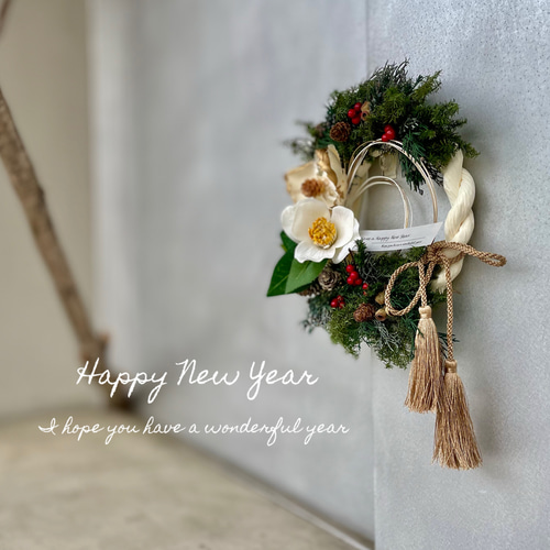 2026 クリスマスリース からの お正月飾り しめ縄 クリスマスリース