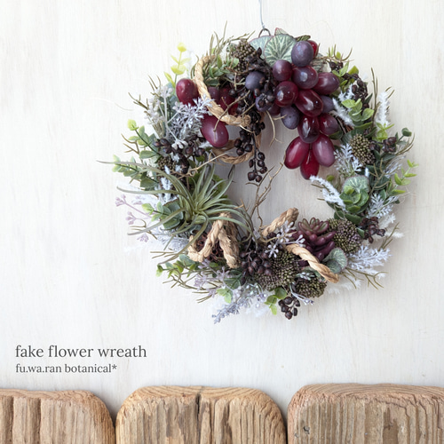 エアプランツ＆オリーブ シックナチュラル フェイクリース リース fu