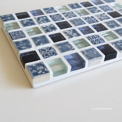 【ラッピング可】パヴェモザイク タイルのディスプレイトレイ Slim ブルー mini 8枚目の画像