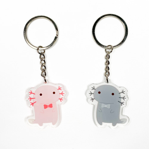 Aキーホルダー:ウーパールーパー×ピンク キーホルダー GRÜNY 通販 