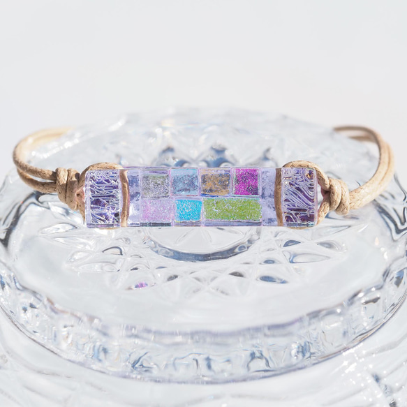 【１点物】色が変わるガラス『マジック』ブレスレット/アンクレット【紐の色選べます】≪送料無料≫ 7枚目の画像