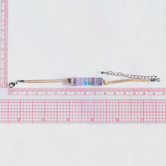 【１点物】色が変わるガラス『マジック』ブレスレット/アンクレット【紐の色選べます】≪送料無料≫ 2枚目の画像