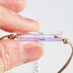 【１点物】色が変わるガラス『マジック』ブレスレット/アンクレット【紐の色選べます】≪送料無料≫ 5枚目の画像