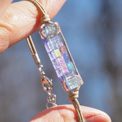 【１点物】色が変わるガラス『マジック』ブレスレット/アンクレット【紐の色選べます】≪送料無料≫ 6枚目の画像