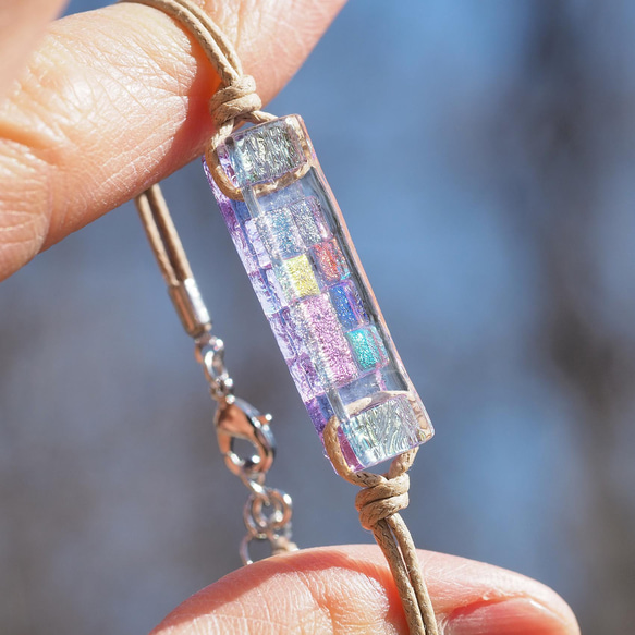 【１点物】色が変わるガラス『マジック』ブレスレット/アンクレット【紐の色選べます】≪送料無料≫ 6枚目の画像