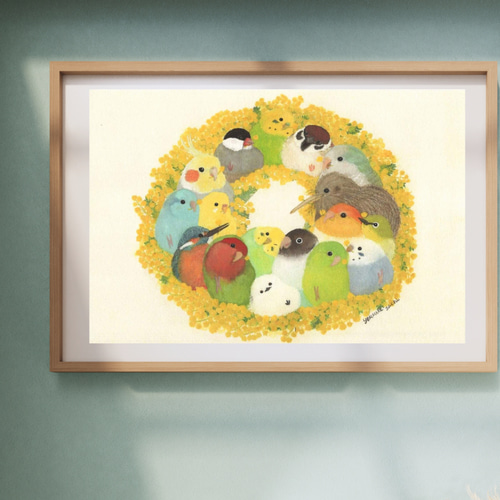 ポストカード3枚→A4サイズ1枚へ変更可能 『ミモザリース』 メッセージ