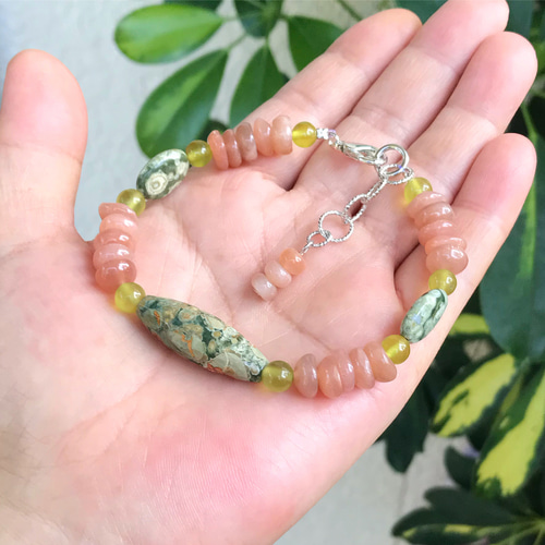 ライオライト リョーライト 流紋岩 天珠 オレンジムーンストーン  