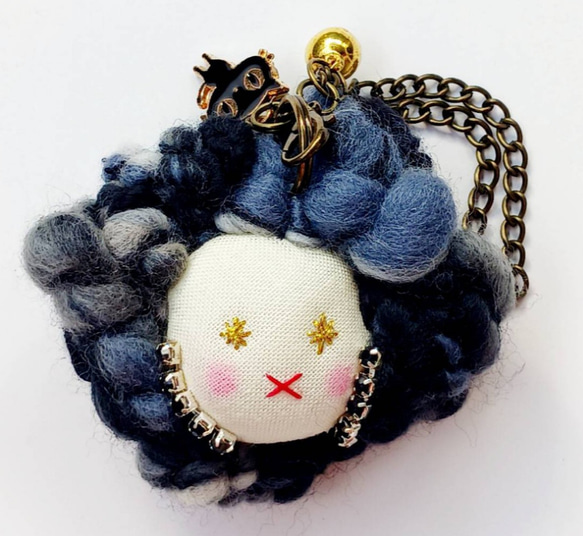 ドール/バッグチャーム アートヤーン 黒ネコ バッグチャーム conayuki