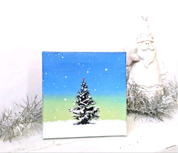 手描き ハンドメイド アート クリスマス絵画 誤魔化し 抽象画