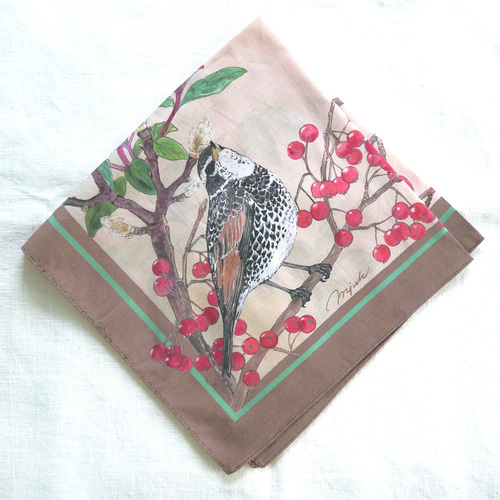 52cm スカーフハンカチ「birds」 ハンカチ・手ぬぐい mjuk 通販