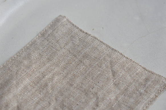 リネンのコースター/9.5㎝角/ストライプ/シンプル/1枚 2枚目の画像