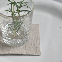 リネンのコースター/9.5㎝角/ストライプ/シンプル/1枚 3枚目の画像