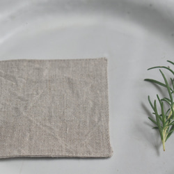 リネンのコースター/9.5㎝角/ストライプ/シンプル/1枚 5枚目の画像