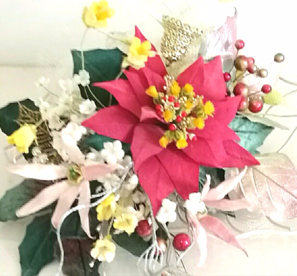 染め布花＊ポインセチアの花束