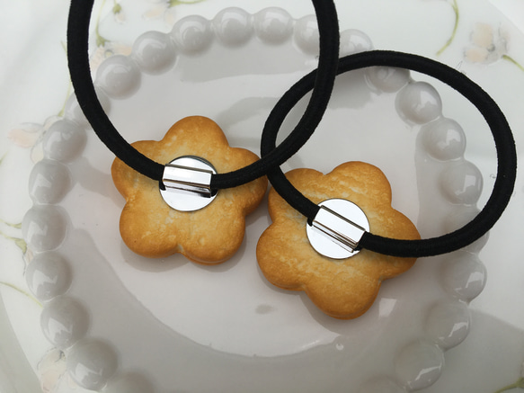 ジャムサンドクッキーのヘアゴム♡花形 6枚目の画像