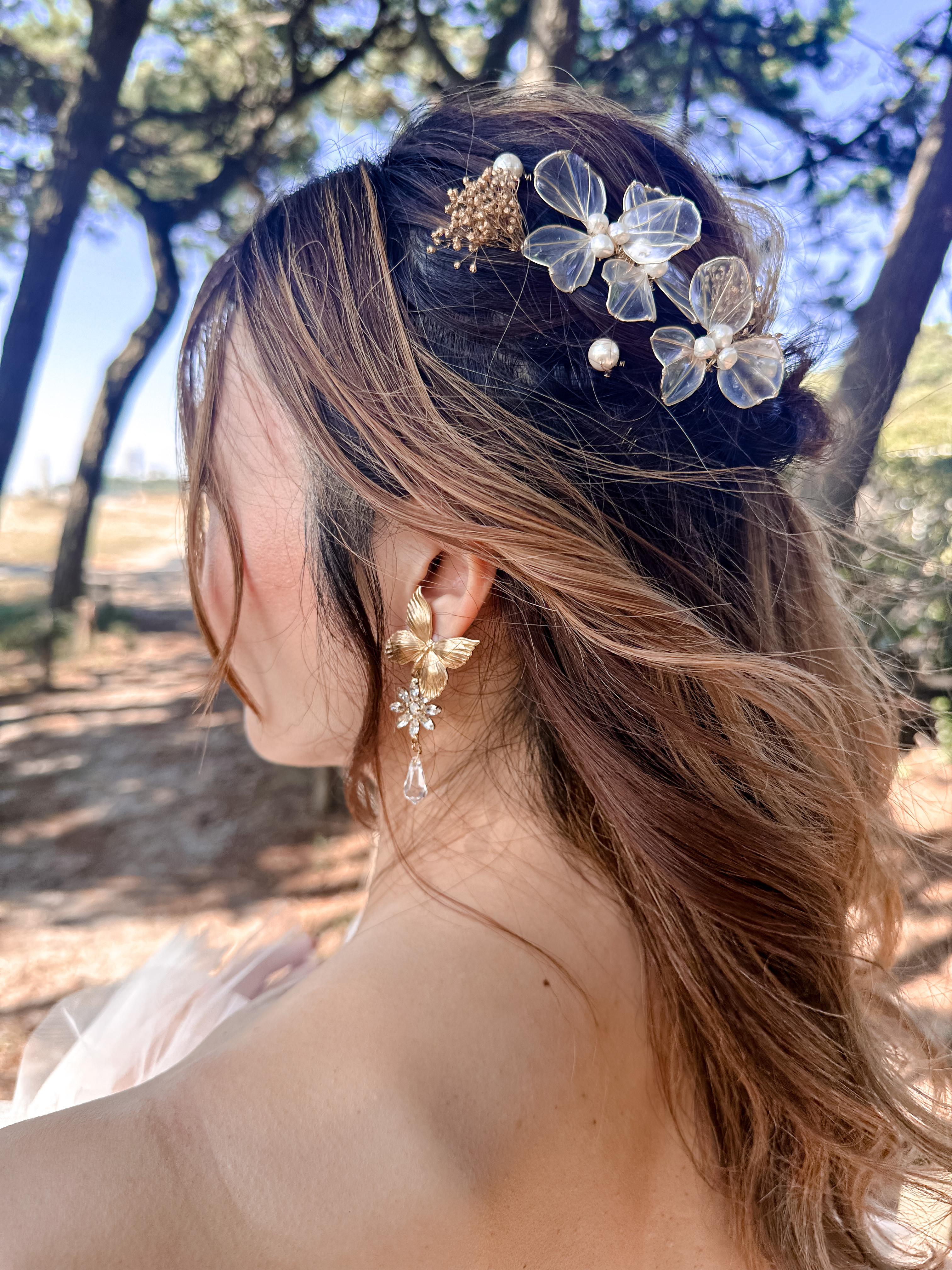 アメリカンフラワーヘッドパーツ　成人式　卒業式　結婚式髪飾り　七五三　海外発送