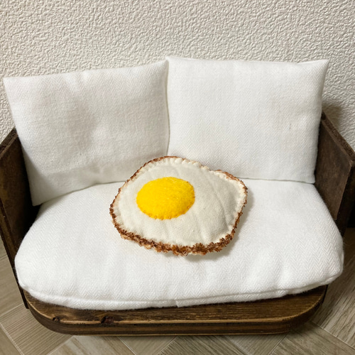 目玉焼きを再現してみました】ドール用クッション その他置物