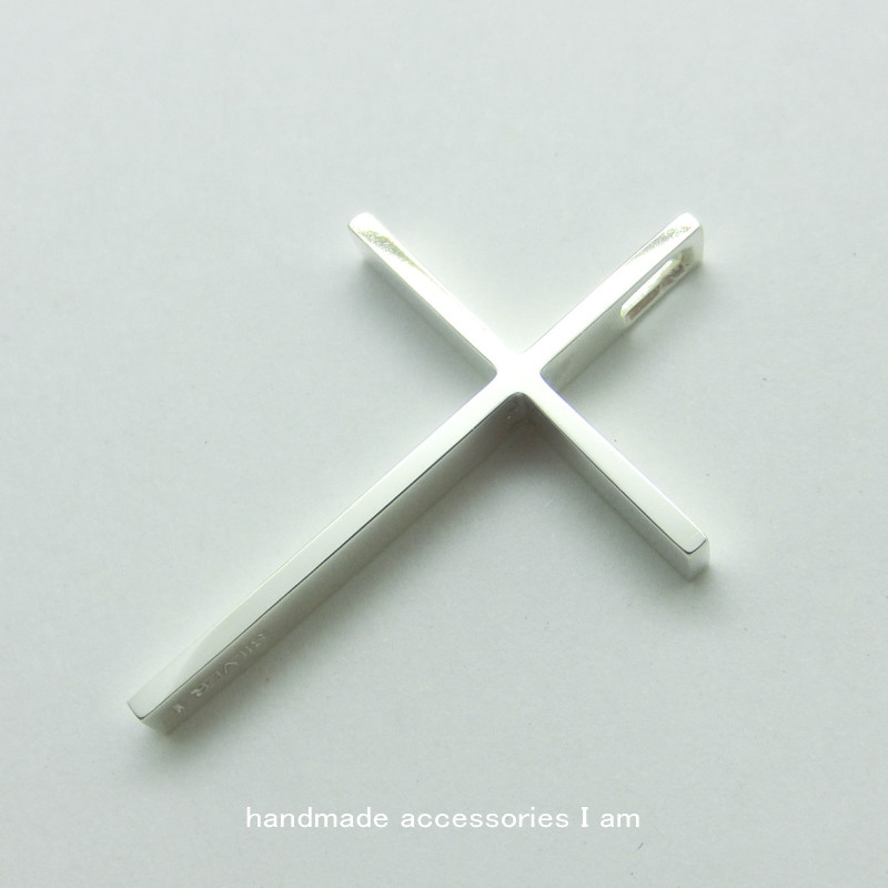 シンプルクロスペンダント　シルバー925　IP0335