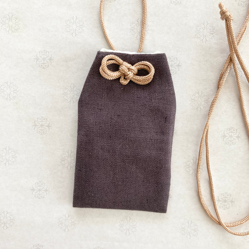 お守り袋 Lサイズ ハーフリネン 首かけタイプ デコレクションズ