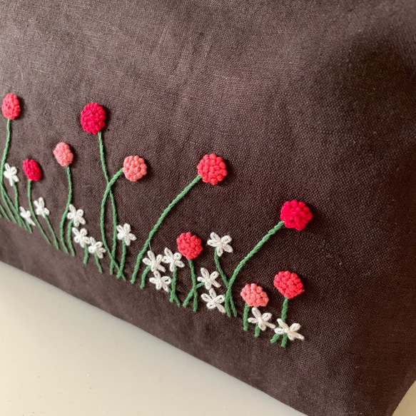 赤いストロベリーキャンドルbag(茶) 2枚目の画像