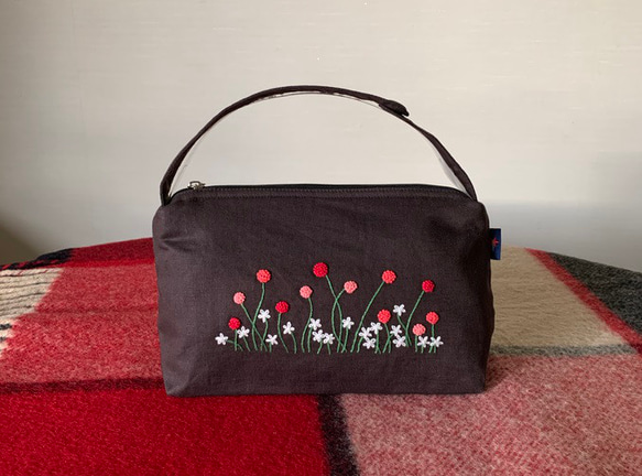 赤いストロベリーキャンドルbag(茶) 1枚目の画像