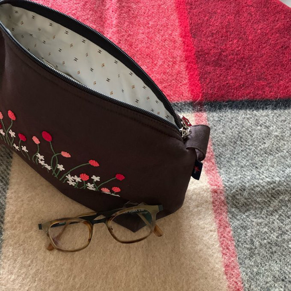 赤いストロベリーキャンドルbag(茶) 4枚目の画像