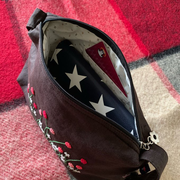 赤いストロベリーキャンドルbag(茶) 3枚目の画像