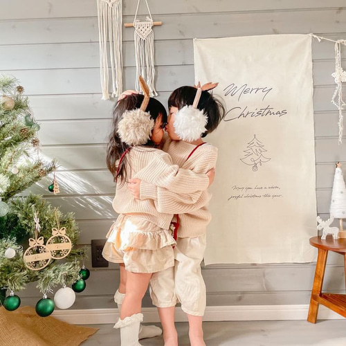 クリスマスタペストリー　手作り クリスマスツリータペストリー（大）：さこももみ | nunocoto fabric