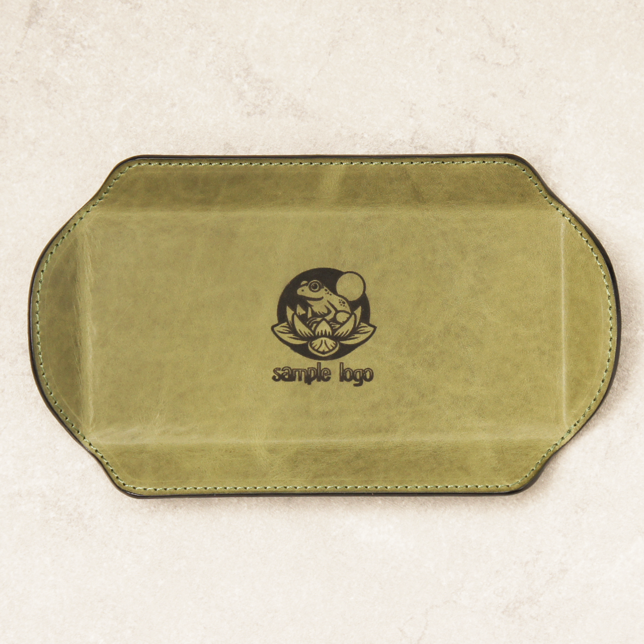 ロゴ入れ・メッセージ入れ可★レザートレイ・キャッシュトレイに【グリーンティー】 4,500円