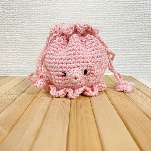 たこのポーチ 巾着 あみぐるみ あみぐるみ たれみみうさぎはうす 通販