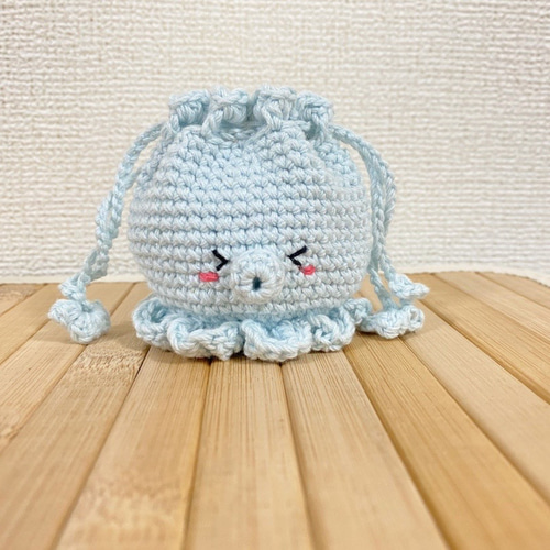たこのポーチ 巾着 あみぐるみ あみぐるみ たれみみうさぎはうす 通販