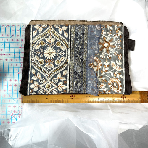 インド刺繍リボンポーチ ポーチ moco 通販 18387367｜Creema