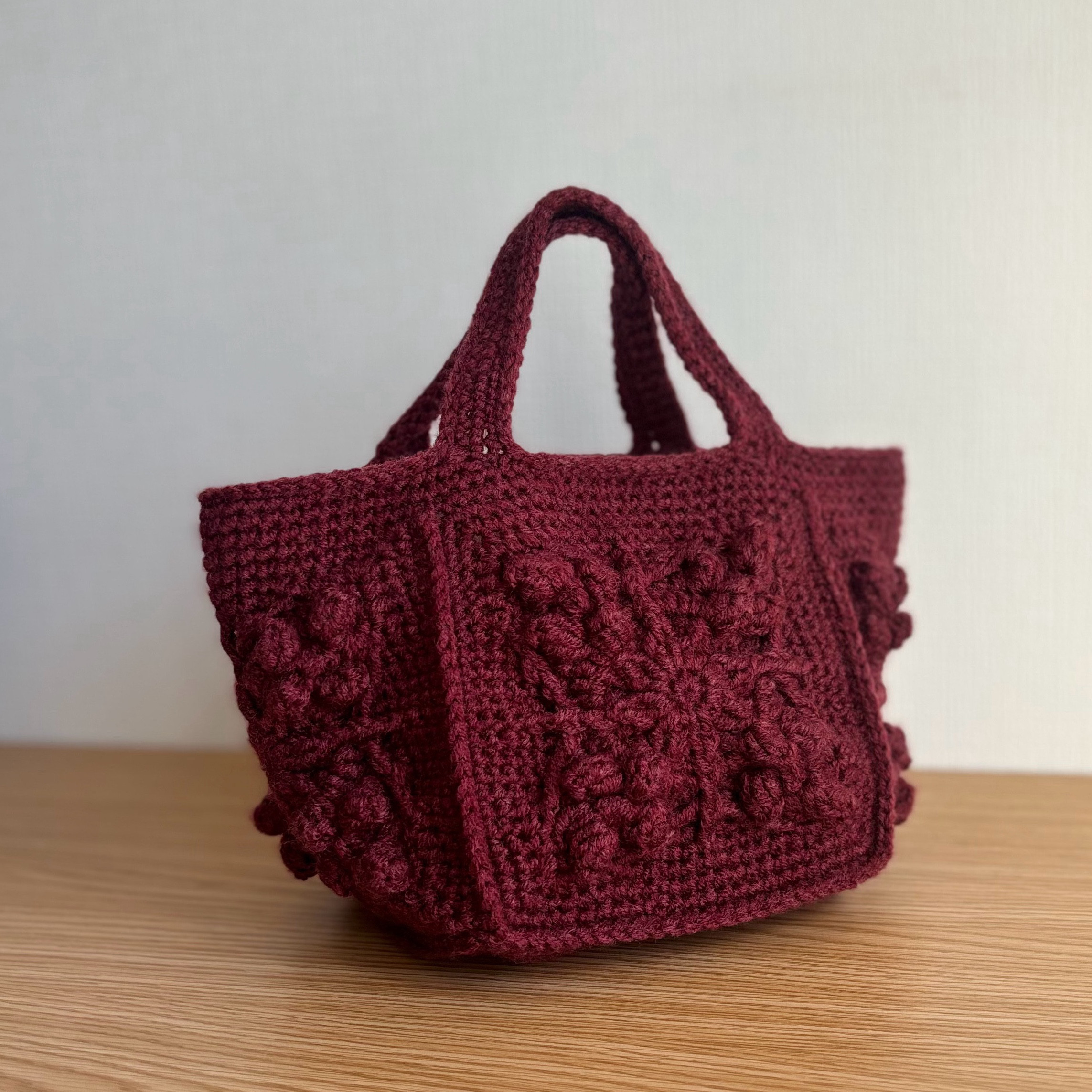 編みぐるみ付き ネイビー トートバッグ