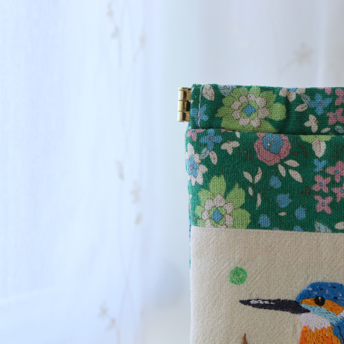 カワセミ刺繍メガネポーチ maru_miki_ メガネケース maru_miki 通販