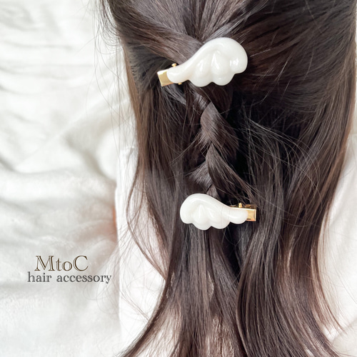 ベビー 赤ちゃん ヘアクリップ ヘアピン ヘアゴム ハート 羽 天使の羽