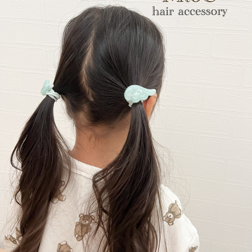レジン キラキラ 天使の羽根ヘアゴム キッズ ベビー 】子供 ヘア