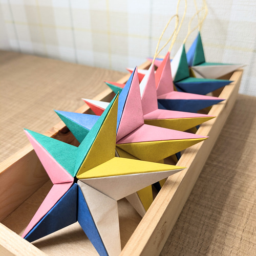 受注制作】立体星 カラフル M 3個セット その他インテリア雑貨 rinro
