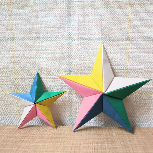 受注制作】立体星 カラフル M 3個セット その他インテリア雑貨 rinro