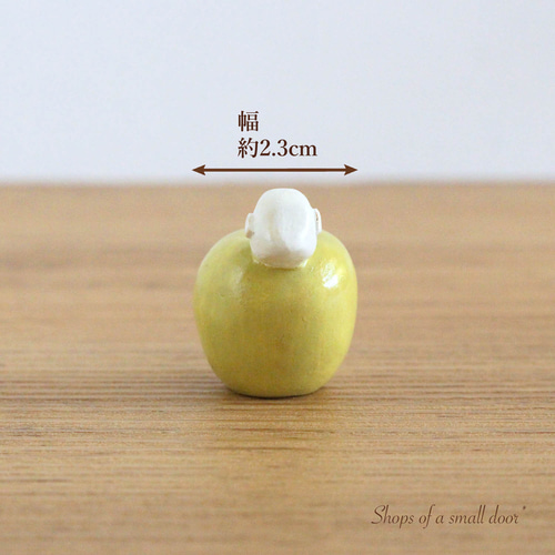陶の一輪挿し*青りんごとことり 置物 フルーツ 果物 動物 陶器 小物