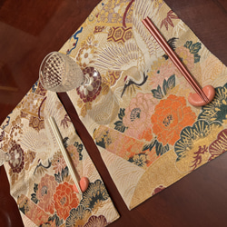 豪華刺繍の袋帯で作った正絹テーブルランナー 帯リメイク1667