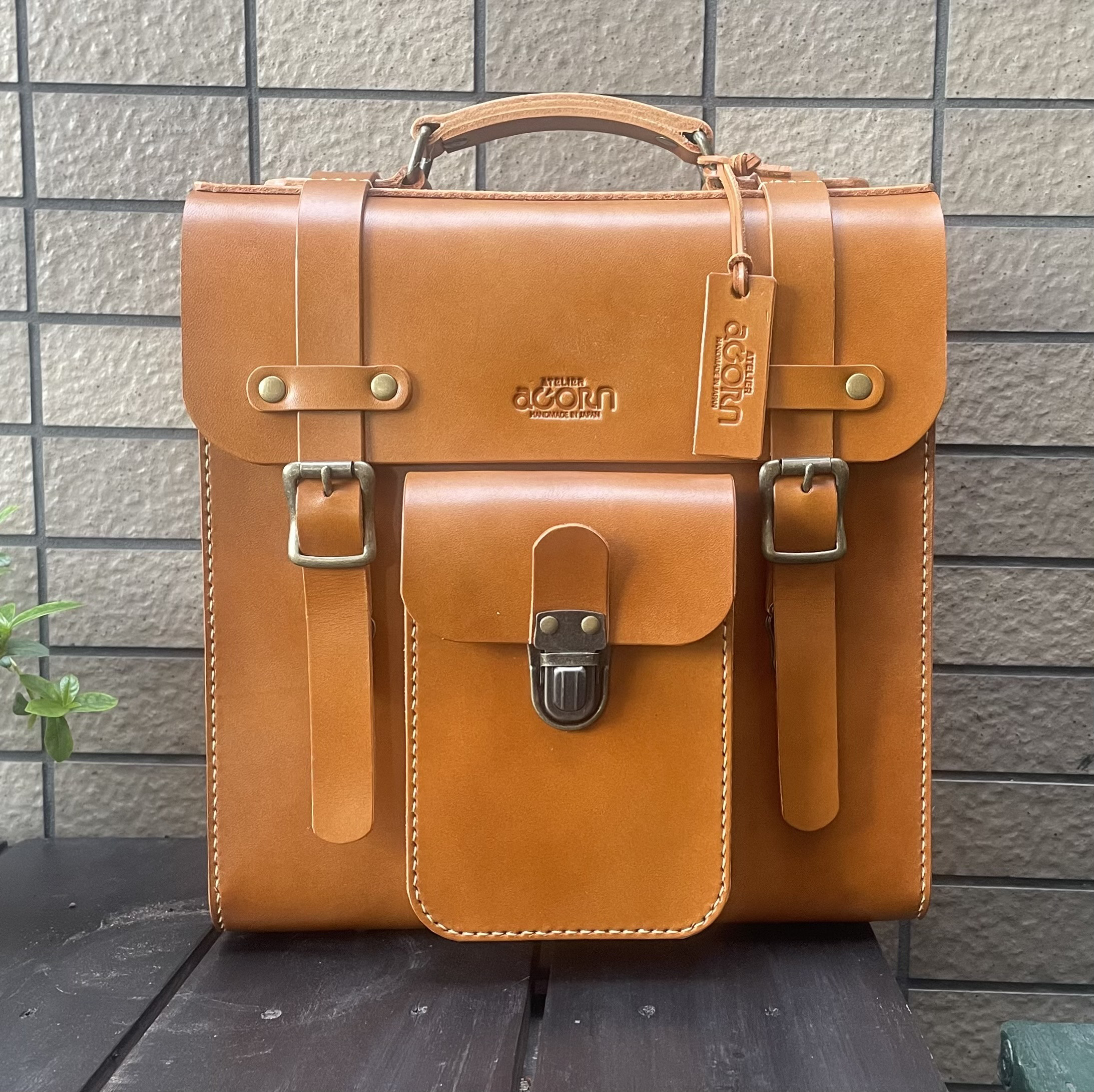 《　30%OFF  》　ヌメ革　リュック　キャメル　手縫い　☆送料無料