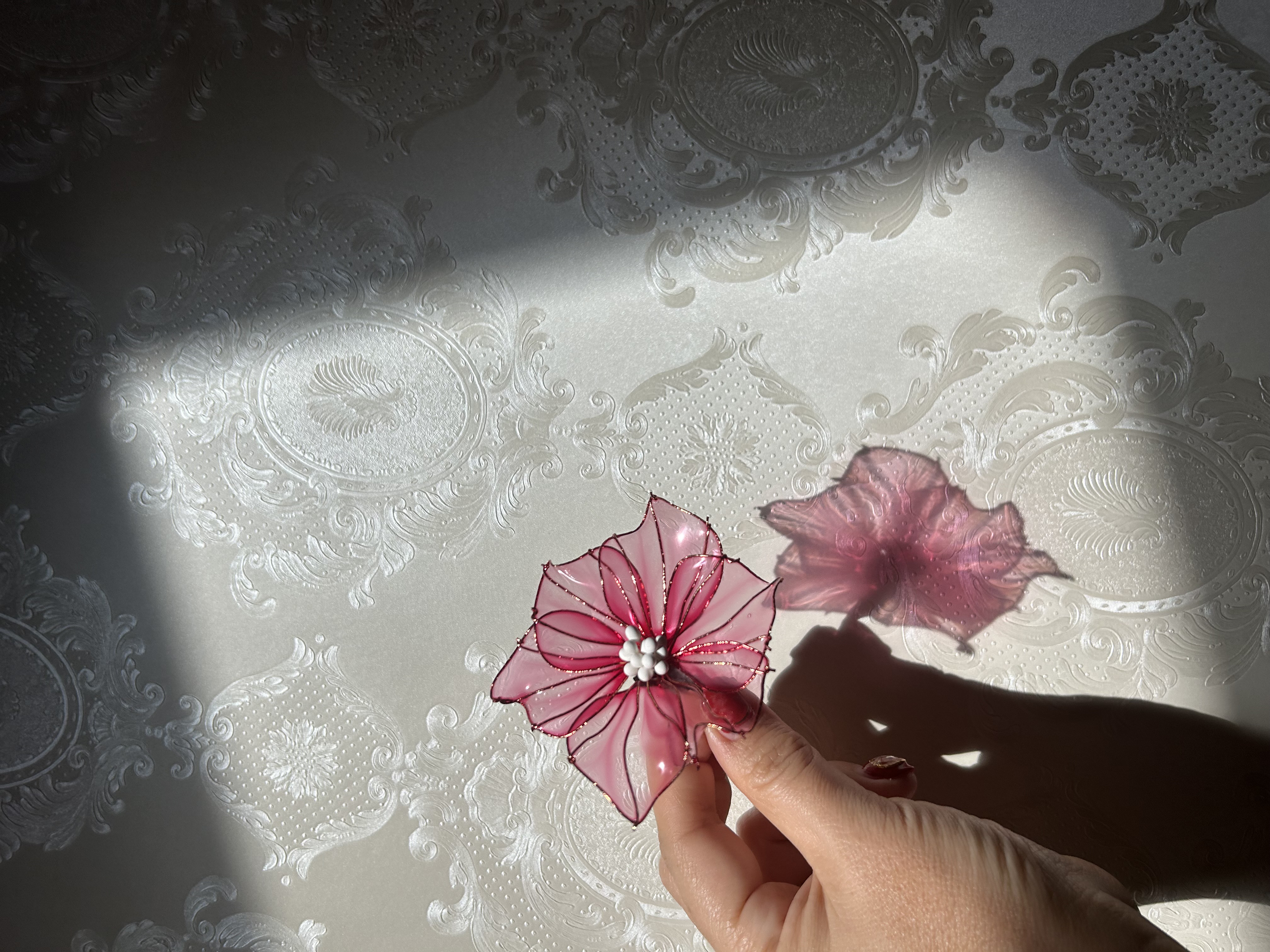 【clear✖️red】送料無料　アメリカンフラワー　髪飾り　結婚式　成人式　卒業式　七五三