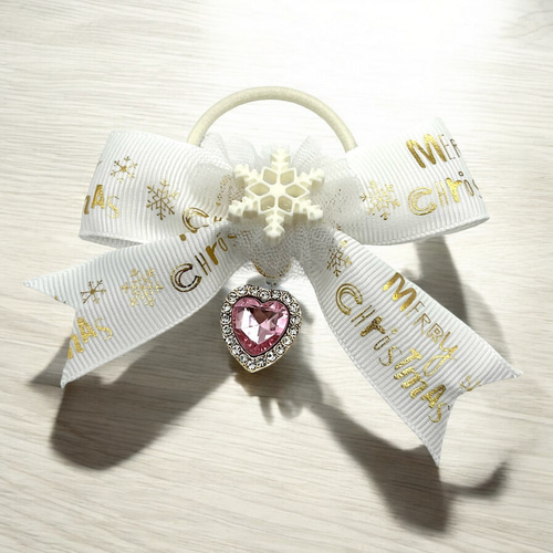 ヘアゴム キッズ 子供 クリスマス 1個 トナカイ 雪だるま ハート ヘア 