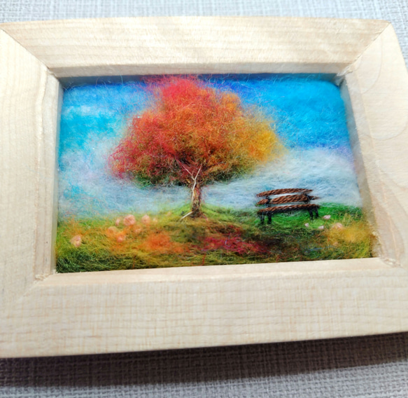 ☆SOLD☆新作「紅葉する一本木」羊毛フェルトフレーム その他