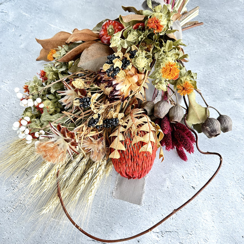 秋の収穫ドライフラワースワッグ ドライフラワー pluieflower 通販